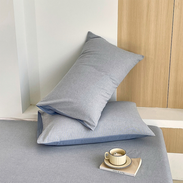 91家纺网 家纺一手货源 找家纺 春皖家纺 2026春夏新款全棉纯棉水洗棉单品系列床单单件床单单品-A版单床单 细条蓝