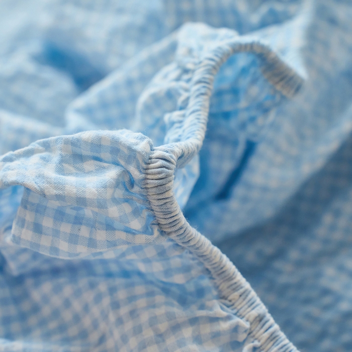 91家纺网 家纺一手货源 找家纺 春皖家纺 2026春夏新款全棉纯棉水洗棉单品系列床笠单件床笠单品-A版单床笠 月光蓝