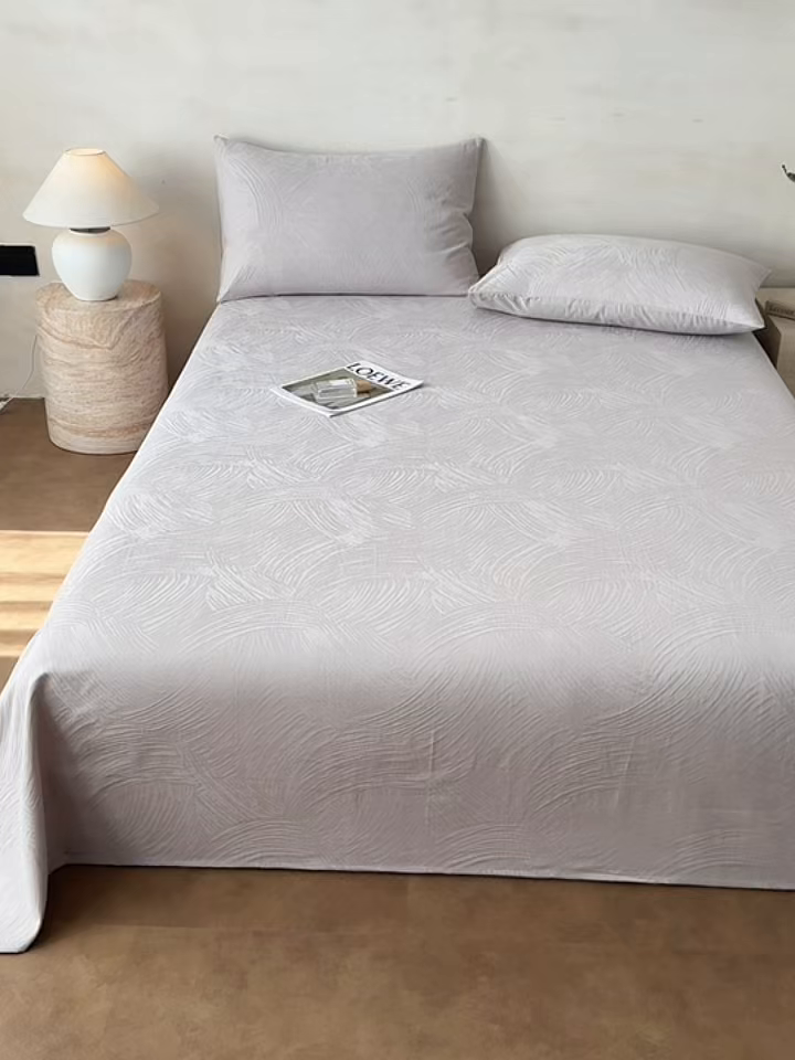 91家纺网 家纺一手货源 找家纺 眠博士 2026新款全棉提花床单单床单床单单件 月岛弥生-灰