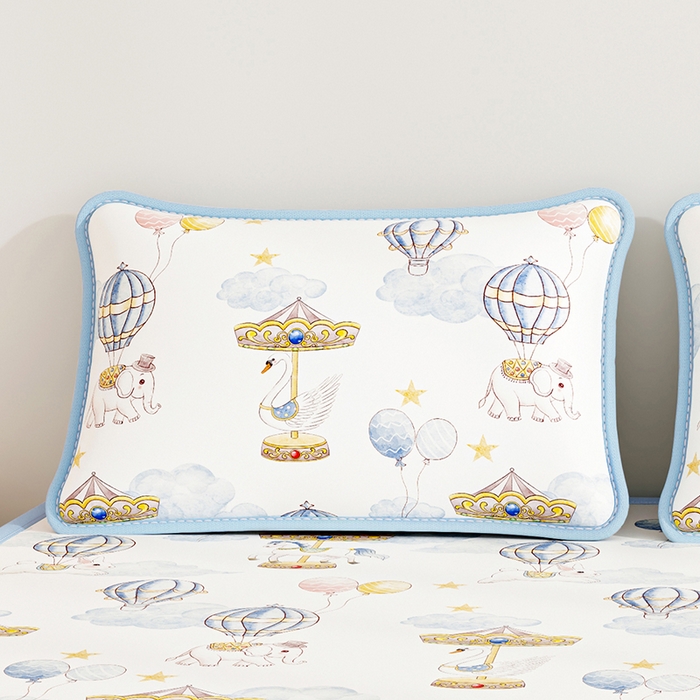 91家纺网 家纺一手货源 找家纺 奇丝雅 2026夏季A类数码印花卡通冰丝凉席枕套凉感家用儿童可机洗单人学生宿舍48×74 萌象木马