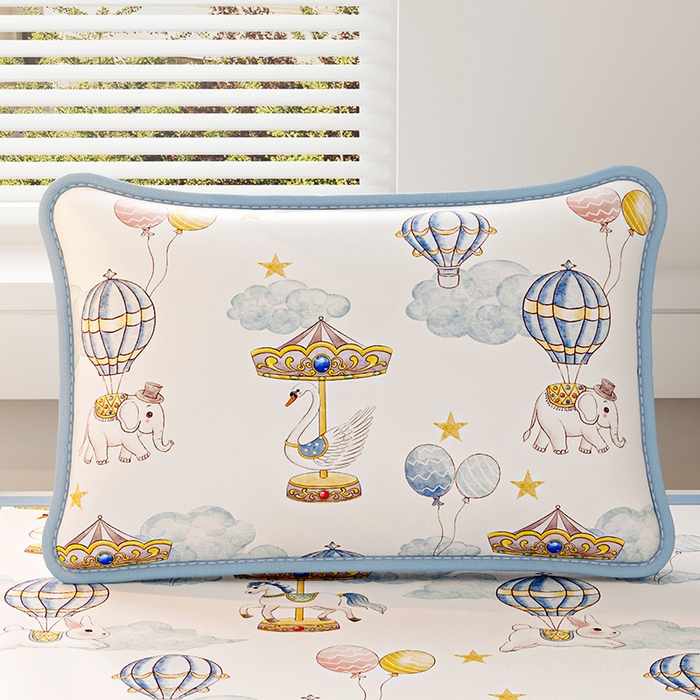 91家纺网 家纺一手货源 找家纺 奇丝雅 2026夏季A类数码印花卡通冰丝凉席枕套凉感家用儿童可机洗单人学生宿舍48×74 萌象木马