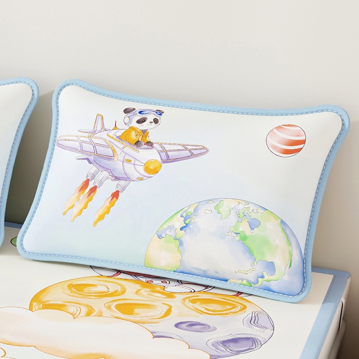 奇丝雅 2026夏季A类数码印花卡通冰丝凉席枕套凉感家用儿童可机洗单人学生宿舍48×74 星际漫游