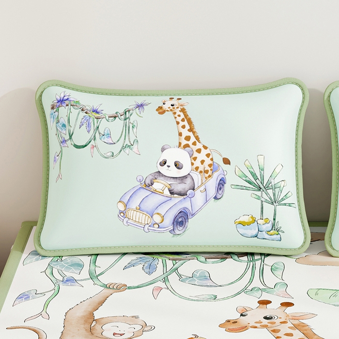 91家纺网 家纺一手货源 找家纺 奇丝雅 2026夏季A类数码印花卡通冰丝凉席枕套凉感家用儿童可机洗单人学生宿舍48×74 动物乐园