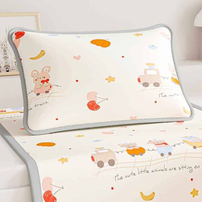 91家纺网 家纺一手货源 找家纺 奇丝雅 2026夏季A类数码印花卡通冰丝凉席枕套凉感家用儿童可机洗单人学生宿舍48×74 萌宝小火车