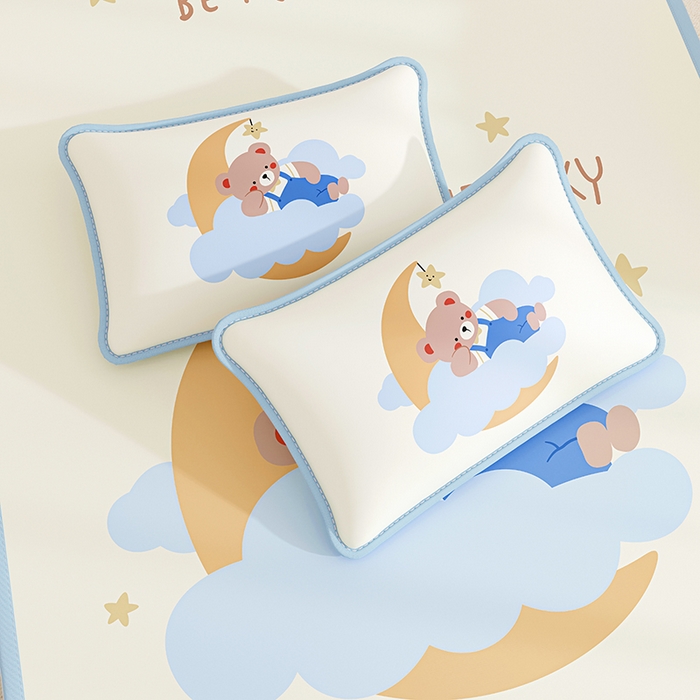 91家纺网 家纺一手货源 找家纺 奇丝雅 2026夏季A类数码印花卡通冰丝凉席枕套凉感家用儿童可机洗单人学生宿舍48×74 月亮熊