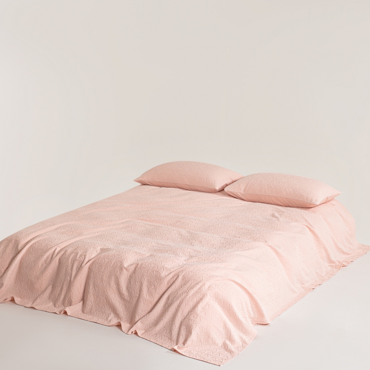 91家纺网 家纺一手货源 找家纺 眠博士 2026新款全棉提花床单单床单床单单件 杏影-粉