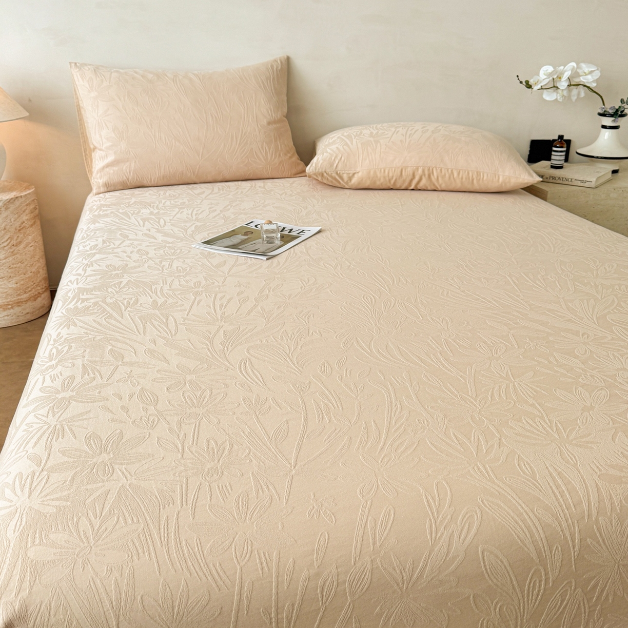 91家纺网 家纺一手货源 找家纺 眠博士 2026新款全棉提花床单单床单床单单件 绵语-卡其