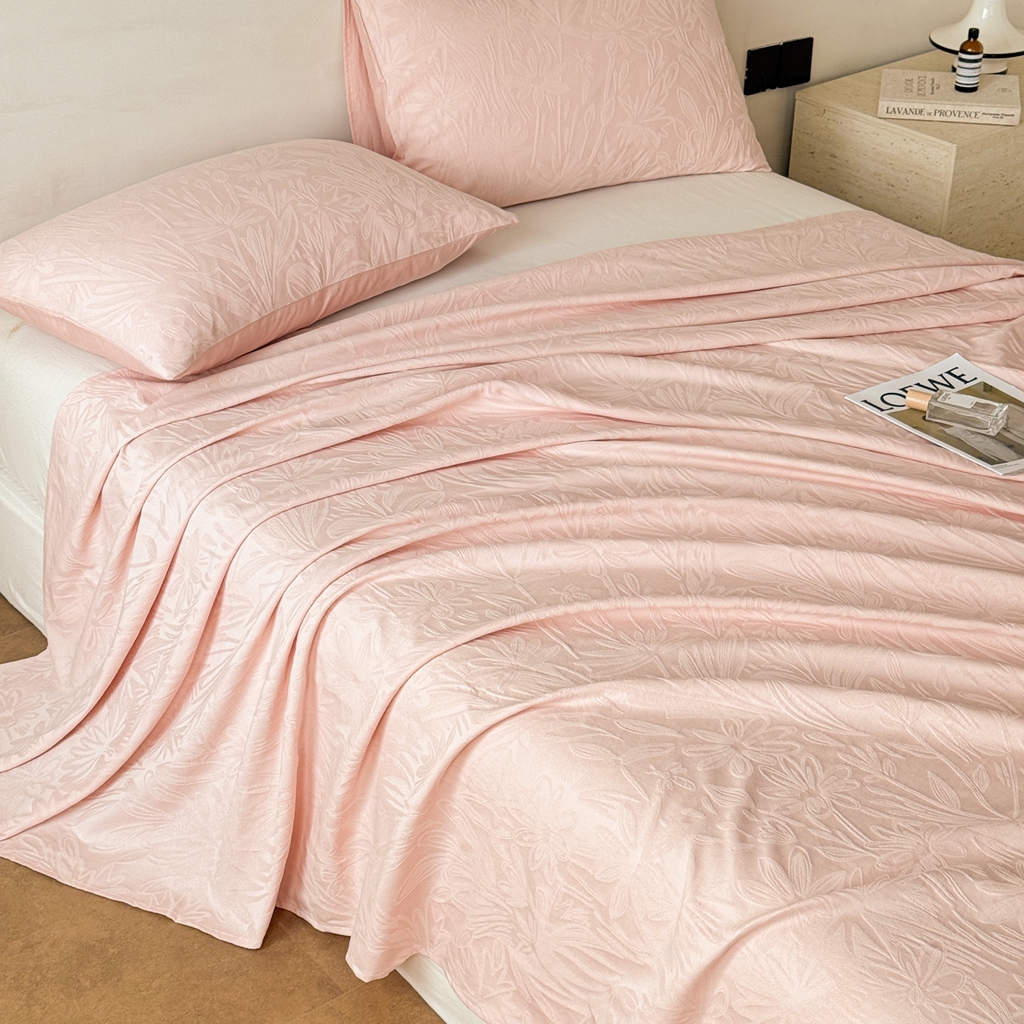 91家纺网 家纺一手货源 找家纺 眠博士 2026新款全棉提花床单单床单床单单件 绵语-粉