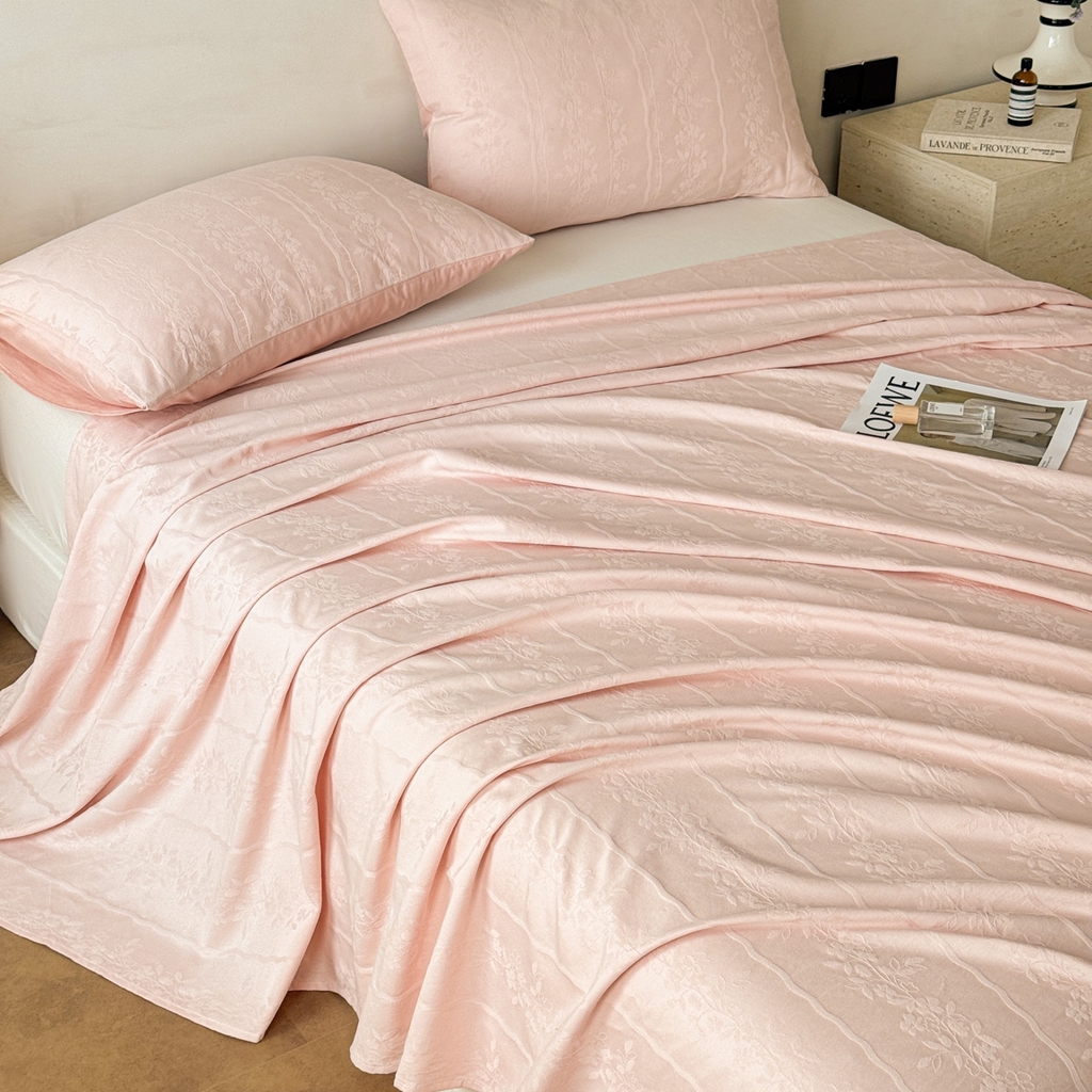 91家纺网 家纺一手货源 找家纺 眠博士 2026新款全棉提花床单单床单床单单件 花间梦-粉