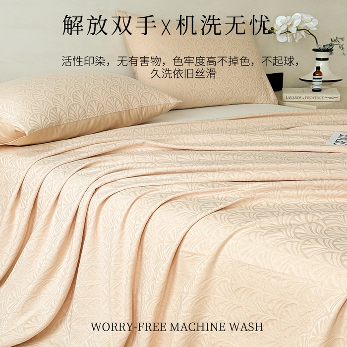 91家纺网 家纺一手货源 找家纺 眠博士 2026新款全棉提花床单单床单床单单件 杏影-卡其