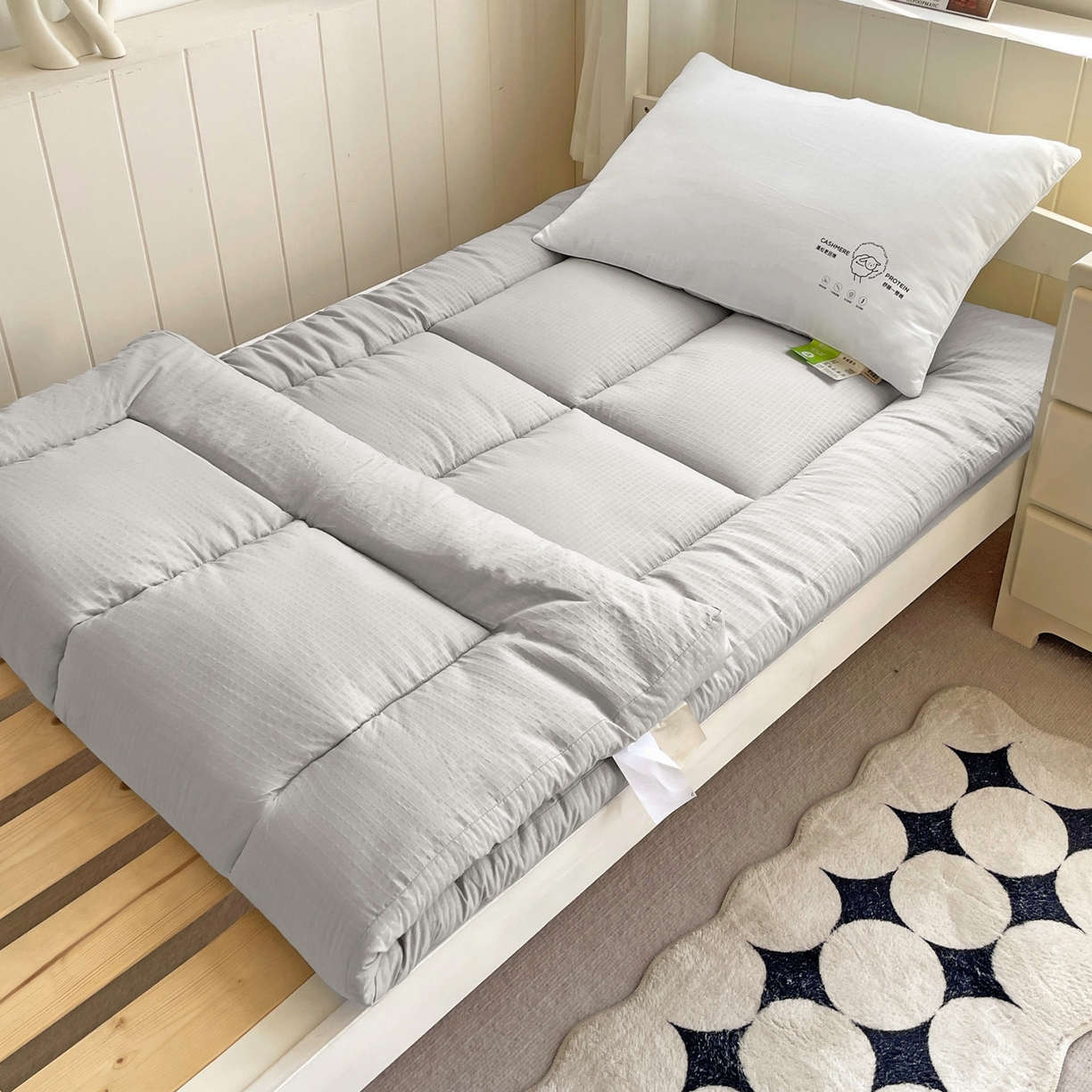 91家纺网 家纺一手货源 找家纺 （总）爱彼家纺 2026新款亲肤舒适学生宿舍床垫被子枕芯组合件-学生款