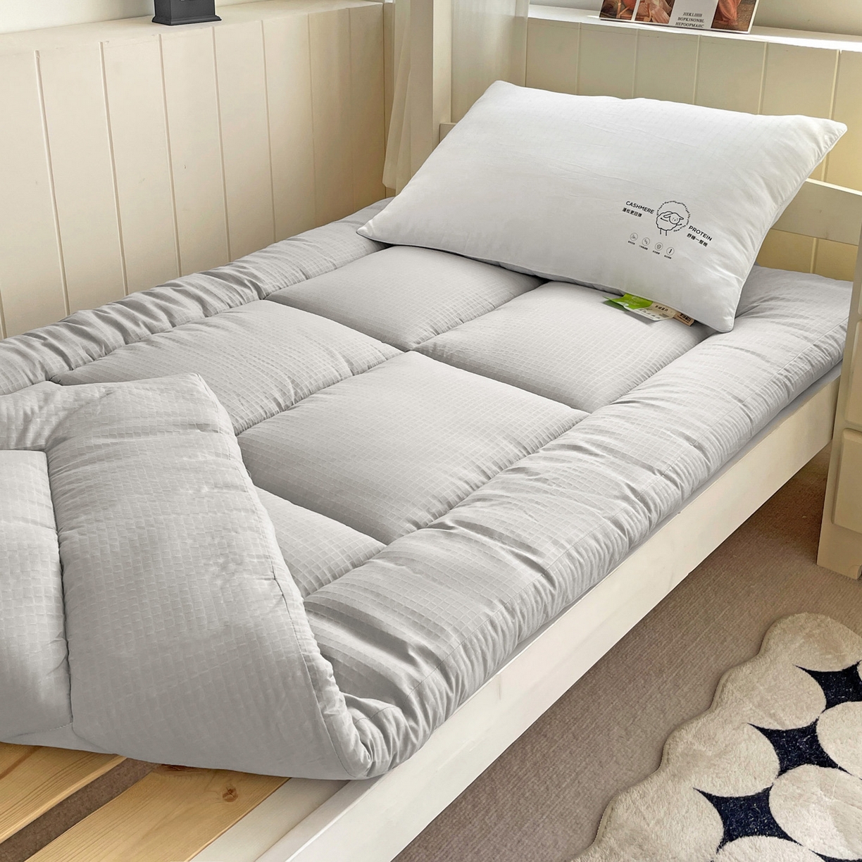 91家纺网 家纺一手货源 找家纺 （总）爱彼家纺 2026新款亲肤舒适学生宿舍床垫被子枕芯组合件-学生款