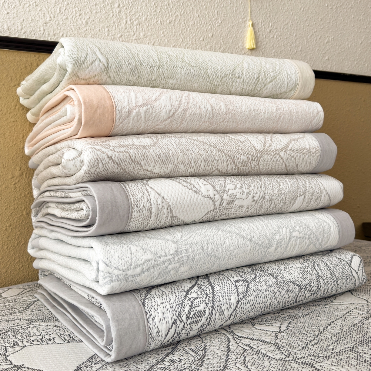 91家纺网 家纺一手货源 找家纺 （总）耀悦家纺 2026年新款乙纶华夫格冰丝凉席床笠款ins风轻奢简约风凉席席子