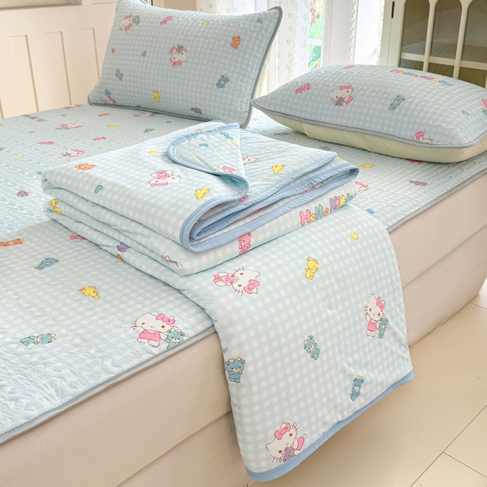 91家纺网 家纺一手货源 找家纺 （总）博雅 2026新款三丽鸥A类仿锦氨组合小冰皮夏被夏凉被空调被凉席席子