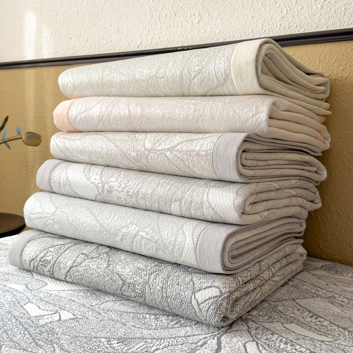 91家纺网 家纺一手货源 找家纺 （总）耀悦家纺 2026年新款乙纶华夫格冰丝凉席床笠款ins风轻奢简约风凉席席子