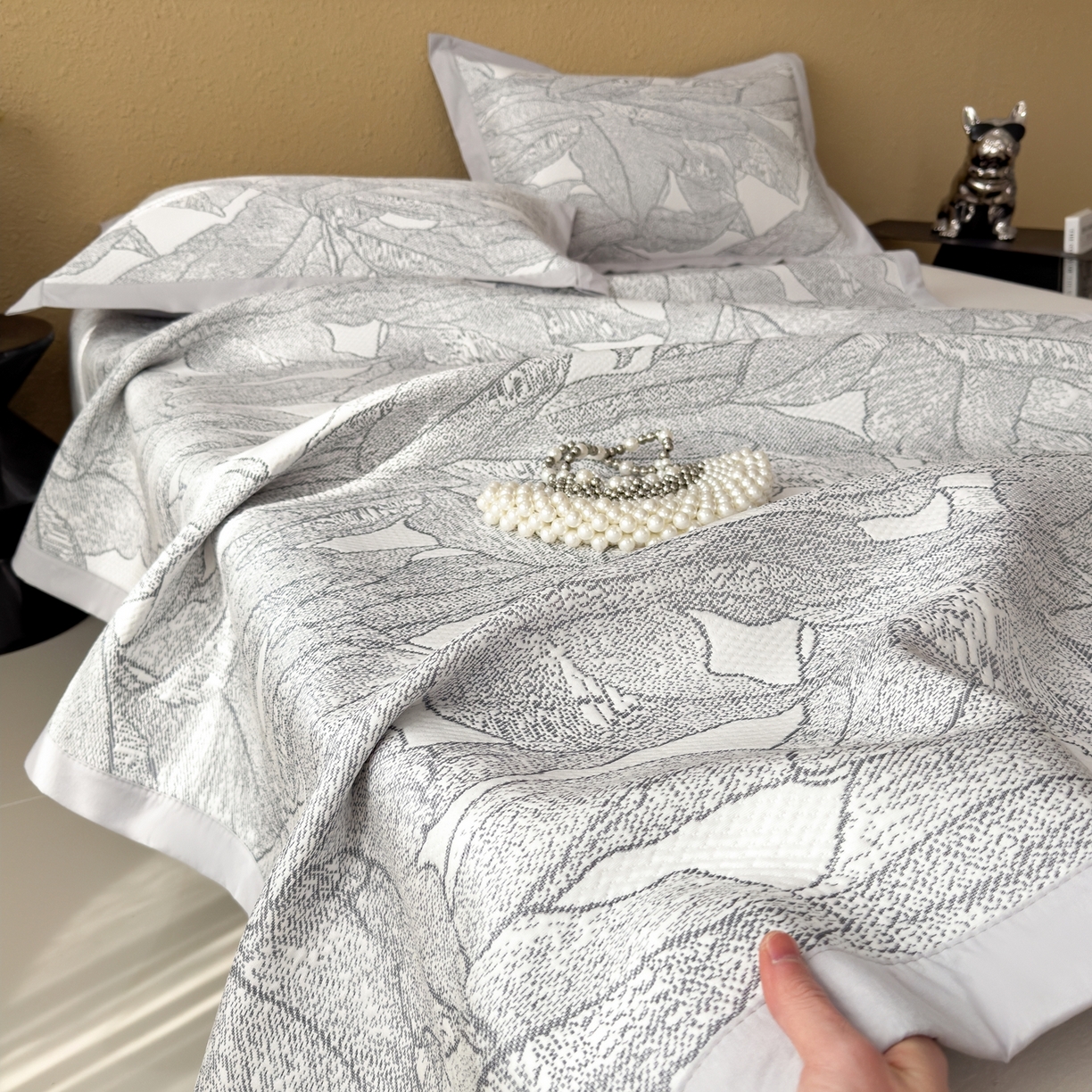 91家纺网 家纺一手货源 找家纺 耀悦家纺 2026年新款乙纶华夫格冰丝凉席床笠款ins风轻奢简约风凉席席子 家大叶大-北欧深灰-床席款