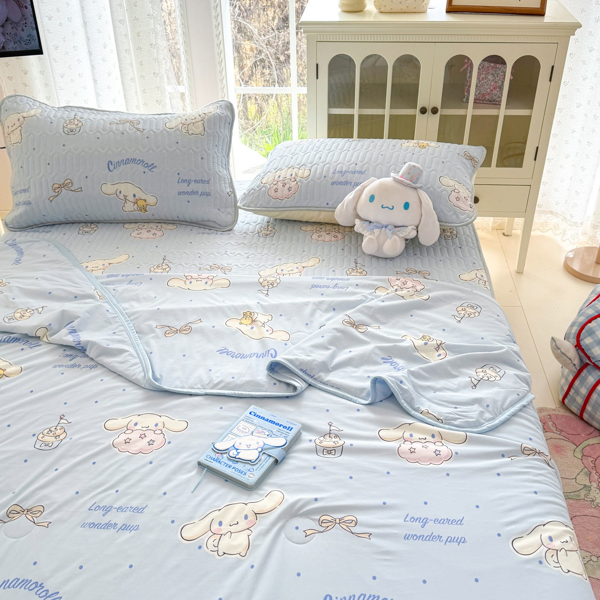 91家纺网 家纺一手货源 找家纺 博雅 2026新款三丽鸥A类仿锦氨组合小冰皮夏被夏凉被空调被凉席席子 小版-点点玉桂狗