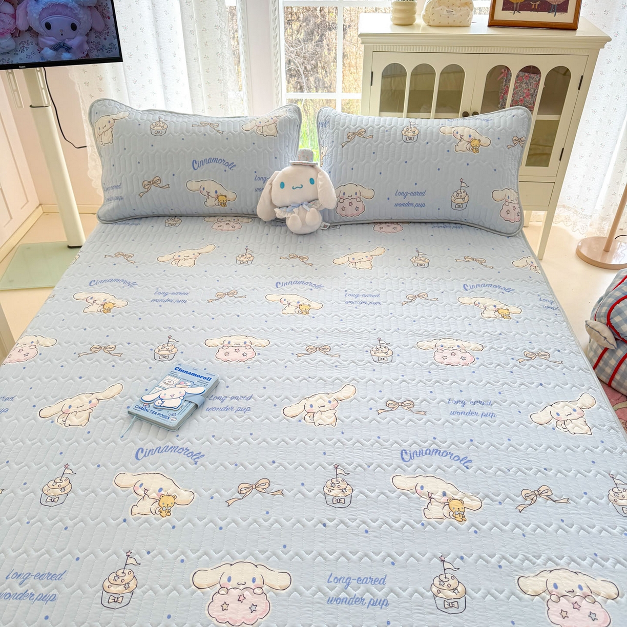 91家纺网 家纺一手货源 找家纺 博雅 2026新款三丽鸥A类仿锦氨组合小冰皮夏被夏凉被空调被凉席席子 小版-点点玉桂狗