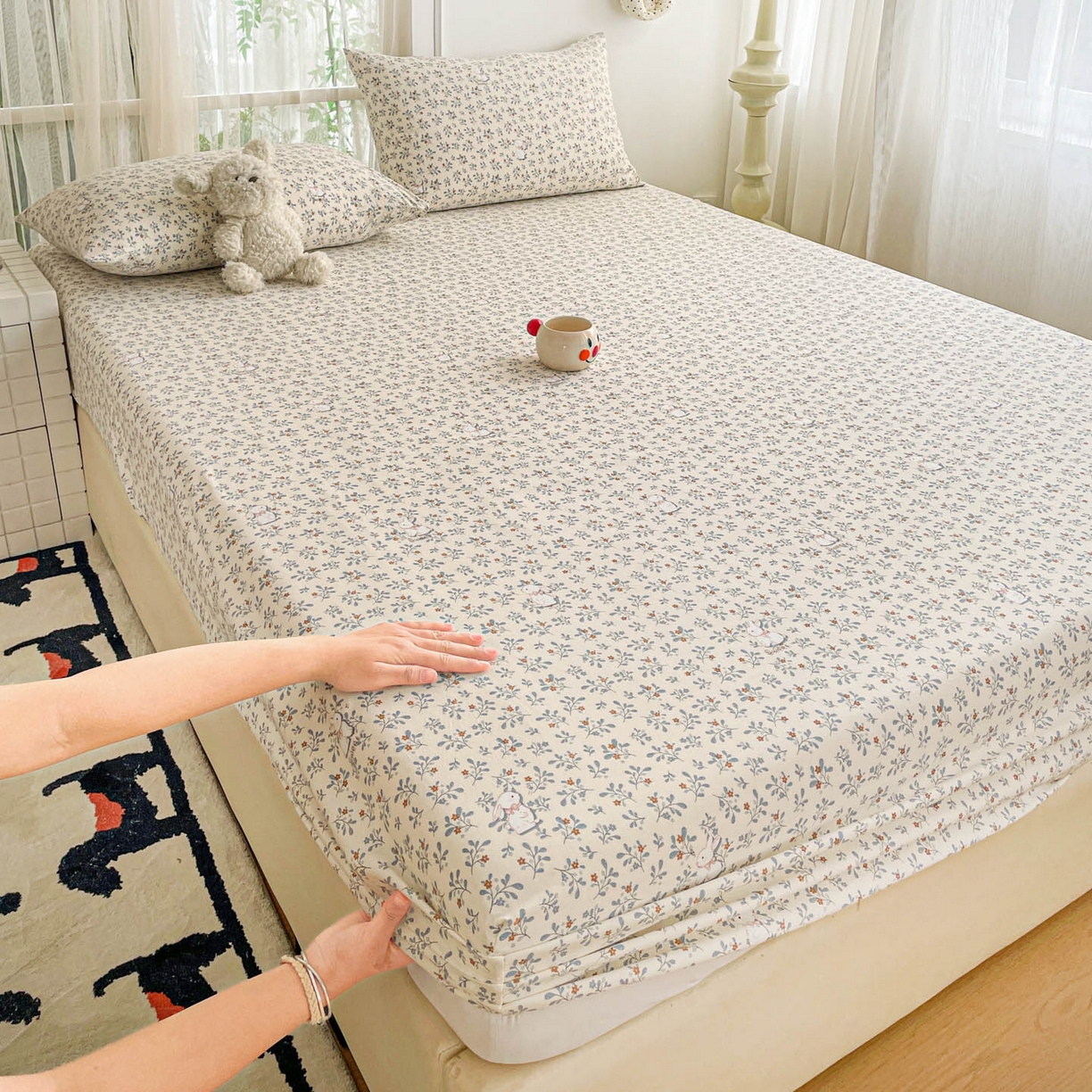 91家纺网 家纺一手货源 找家纺 （总）纽缦家纺 2026新款A类水洗棉学生床笠系列