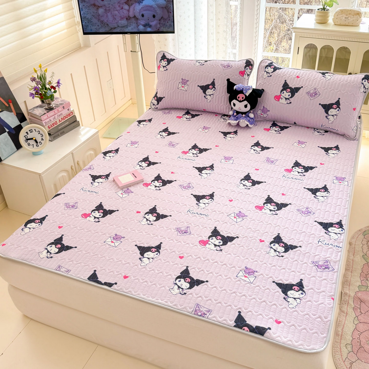 91家纺网 家纺一手货源 找家纺 博雅 2026新款三丽鸥A类仿锦氨组合小冰皮夏被夏凉被空调被凉席席子 小版-开心库洛米