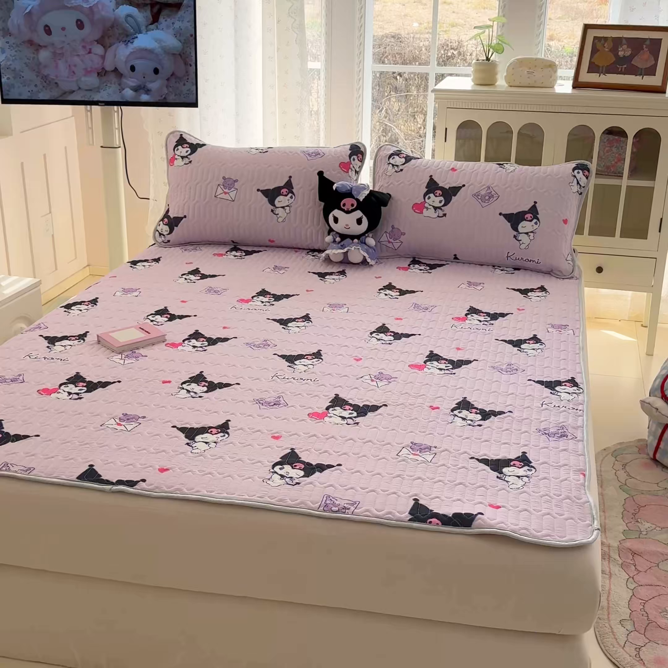 91家纺网 家纺一手货源 找家纺 博雅 2026新款三丽鸥A类仿锦氨组合小冰皮夏被夏凉被空调被凉席席子 小版-开心库洛米