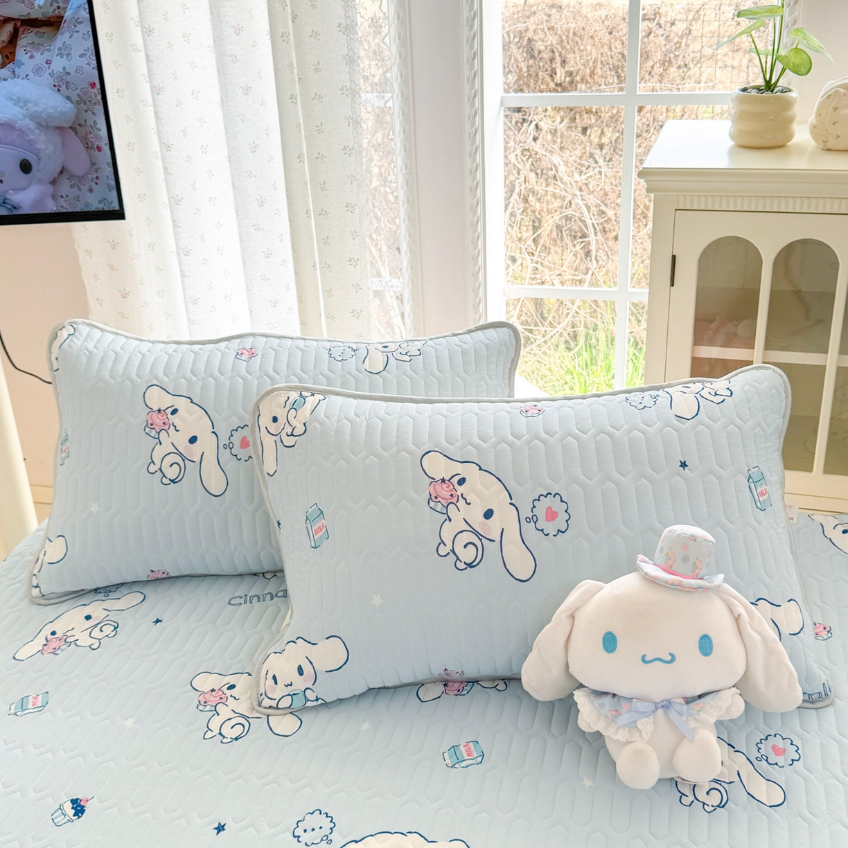 91家纺网 家纺一手货源 找家纺 博雅 2026新款三丽鸥A类仿锦氨组合小冰皮夏被夏凉被空调被凉席席子 小版-甜品玉桂狗