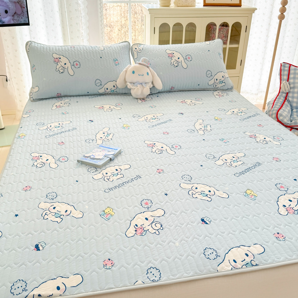 91家纺网 家纺一手货源 找家纺 博雅 2026新款三丽鸥A类仿锦氨组合小冰皮夏被夏凉被空调被凉席席子 小版-甜品玉桂狗