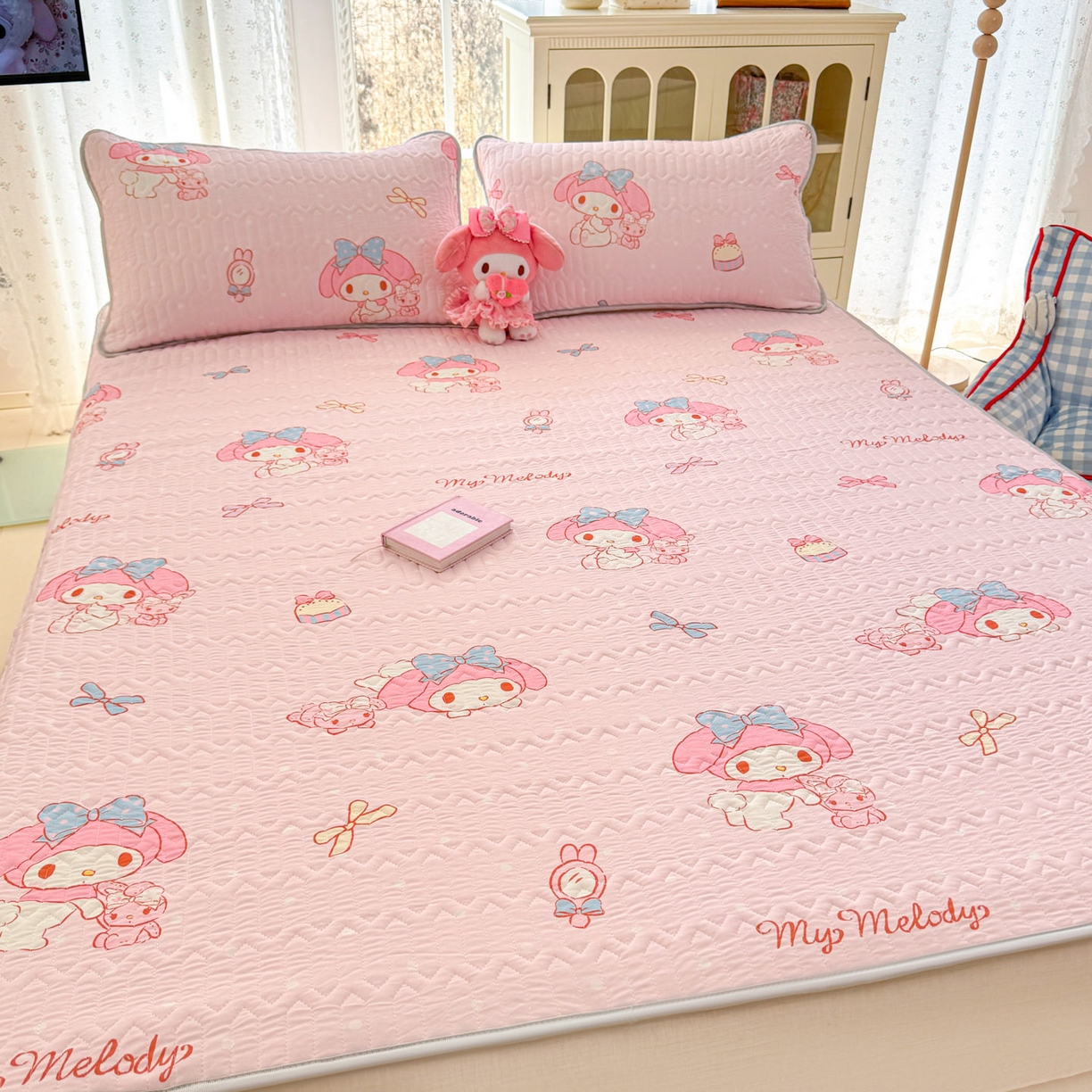 91家纺网 家纺一手货源 找家纺 博雅 2026新款三丽鸥A类仿锦氨组合小冰皮夏被夏凉被空调被凉席席子 小版-小兔美乐蒂