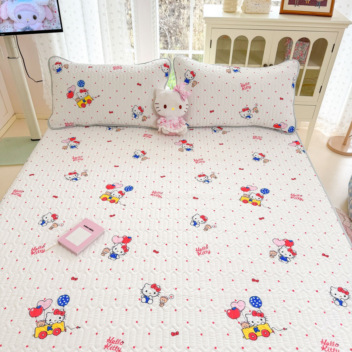 91家纺网 家纺一手货源 找家纺 博雅 2026新款三丽鸥A类仿锦氨组合小冰皮夏被夏凉被空调被凉席席子 小版-小熊苹果KT