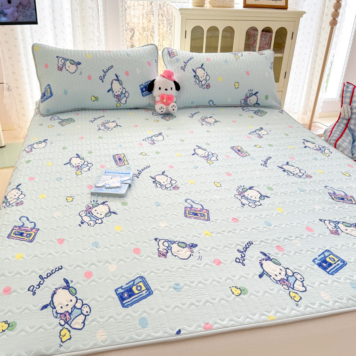 91家纺网 家纺一手货源 找家纺 博雅 2026新款三丽鸥A类仿锦氨组合小冰皮夏被夏凉被空调被凉席席子 小版-音乐帕恰狗