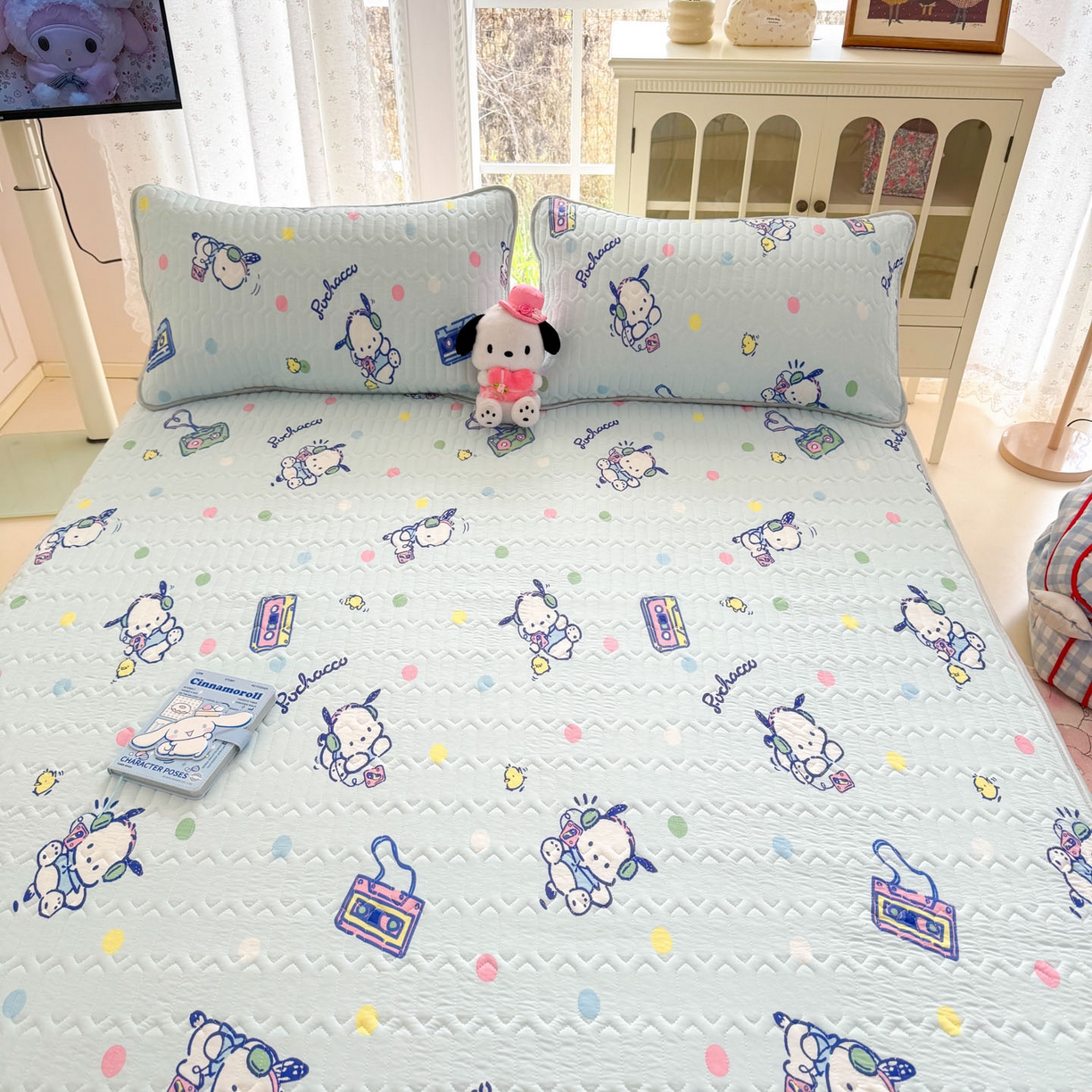 91家纺网 家纺一手货源 找家纺 博雅 2026新款三丽鸥A类仿锦氨组合小冰皮夏被夏凉被空调被凉席席子 小版-音乐帕恰狗