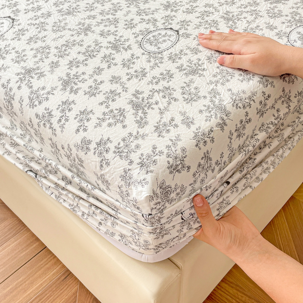 91家纺网 家纺一手货源 找家纺 纽缦家纺 2026新款A类水洗棉学生床笠系列 花宇时间