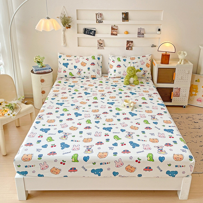 纽缦家纺 2026新款A类水洗棉学生床笠系列 狂欢派对