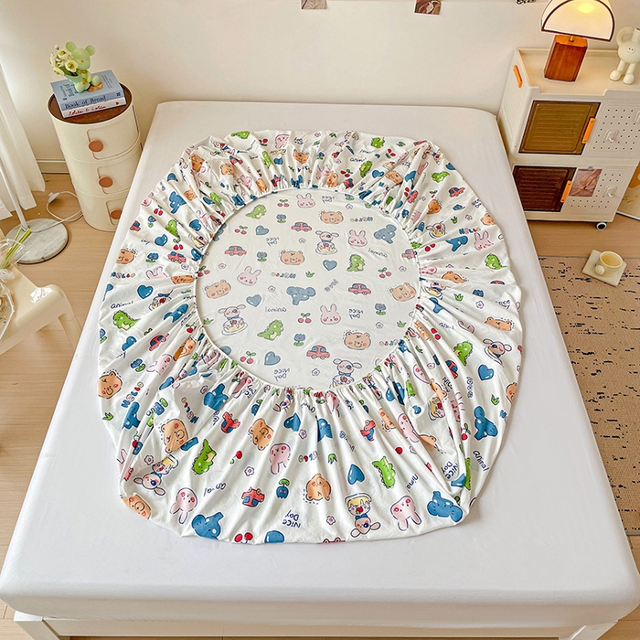 91家纺网 家纺一手货源 找家纺 纽缦家纺 2026新款A类水洗棉学生床笠系列 狂欢派对