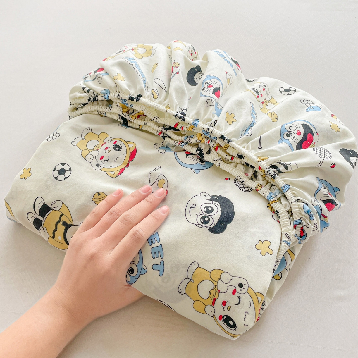 91家纺网 家纺一手货源 找家纺 纽缦家纺 2026新款A类水洗棉学生床笠系列 萌萌小叮当