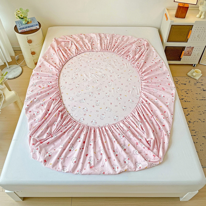 91家纺网 家纺一手货源 找家纺 纽缦家纺 2026新款A类水洗棉学生床笠系列 糖果KT