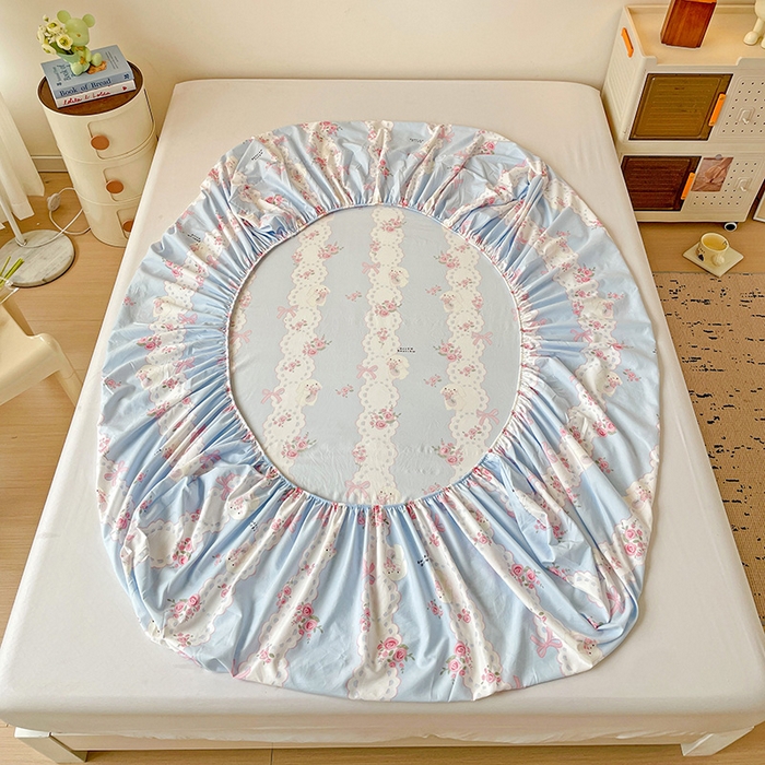 91家纺网 家纺一手货源 找家纺 纽缦家纺 2026新款A类水洗棉学生床笠系列 甜雾予月