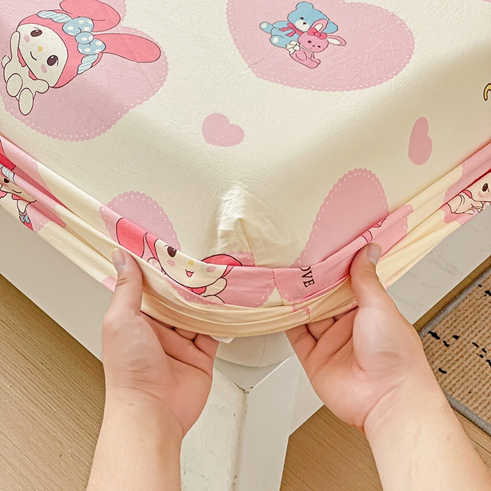 91家纺网 家纺一手货源 找家纺 纽缦家纺 2026新款A类水洗棉学生床笠系列 小恋曲