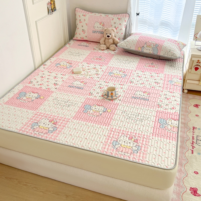 91家纺网 家纺一手货源 找家纺 （总）柒月家居 2026新款小清新床笠款乳胶凉席床笠