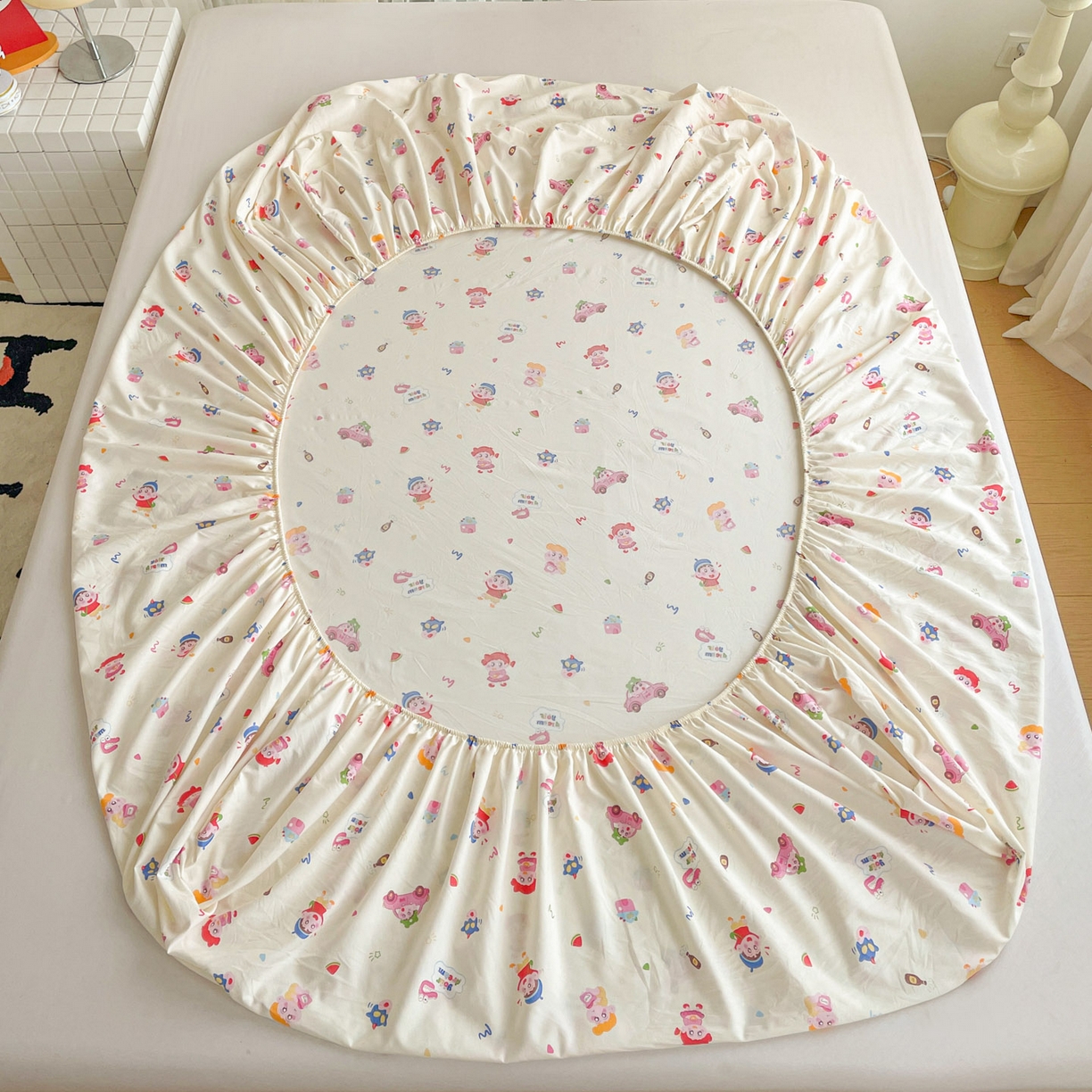 91家纺网 家纺一手货源 找家纺 纽缦家纺 2026新款A类水洗棉学生床笠系列 小新控