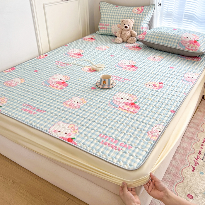 91家纺网 家纺一手货源 找家纺 （总）柒月家居 2026新款小清新床笠款乳胶凉席床笠