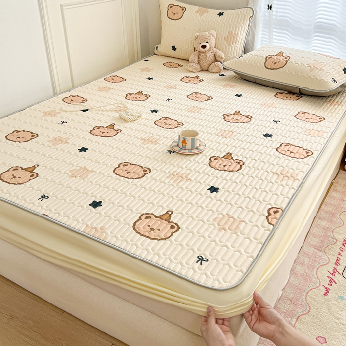 91家纺网 家纺一手货源 找家纺 （总）柒月家居 2026新款小清新床笠款乳胶凉席床笠