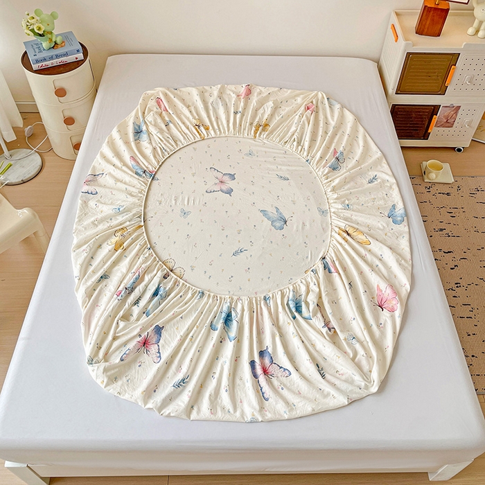 91家纺网 家纺一手货源 找家纺 纽缦家纺 2026新款A类水洗棉学生床笠系列 星蝶物语