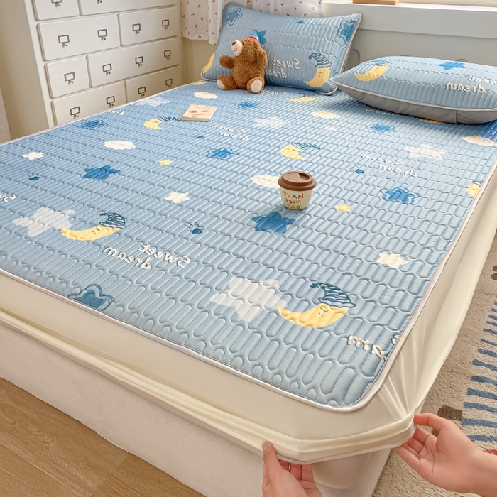 91家纺网 家纺一手货源 找家纺 （总）柒月家居 2026新款小清新床笠款乳胶凉席床笠