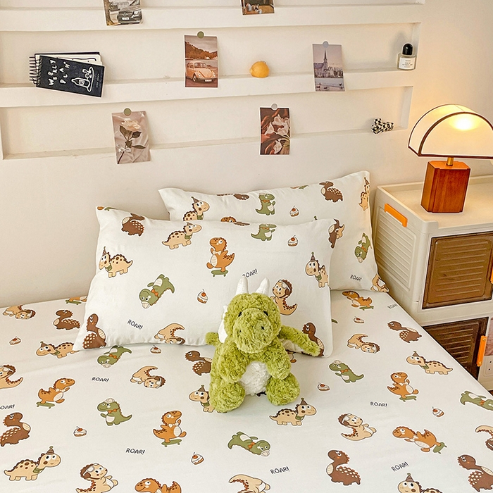 91家纺网 家纺一手货源 找家纺 纽缦家纺 2026新款A类水洗棉学生床笠系列 炫酷龙