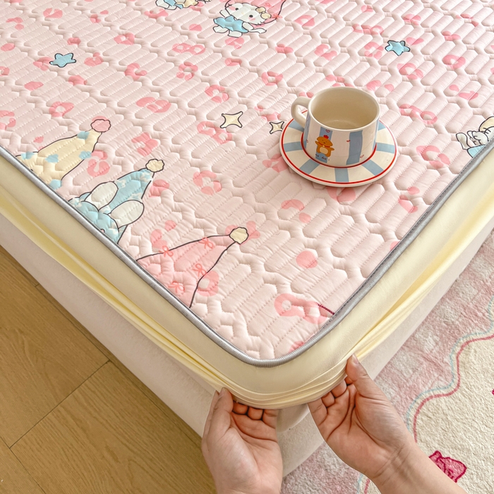 91家纺网 家纺一手货源 找家纺 柒月家居 2026新款小清新床笠款乳胶凉席床笠 床笠-豹纹精灵