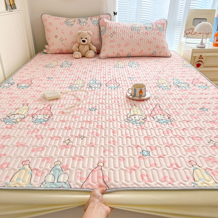 91家纺网 家纺一手货源 找家纺 柒月家居 2026新款小清新床笠款乳胶凉席床笠 床笠-豹纹精灵