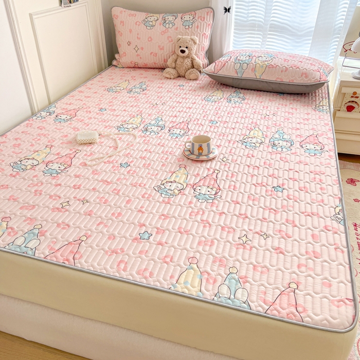 91家纺网 家纺一手货源 找家纺 柒月家居 2026新款小清新床笠款乳胶凉席床笠 床笠-豹纹精灵