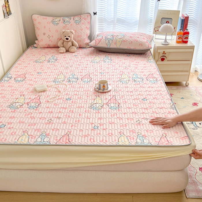 91家纺网 家纺一手货源 找家纺 柒月家居 2026新款小清新床笠款乳胶凉席床笠 床笠-豹纹精灵