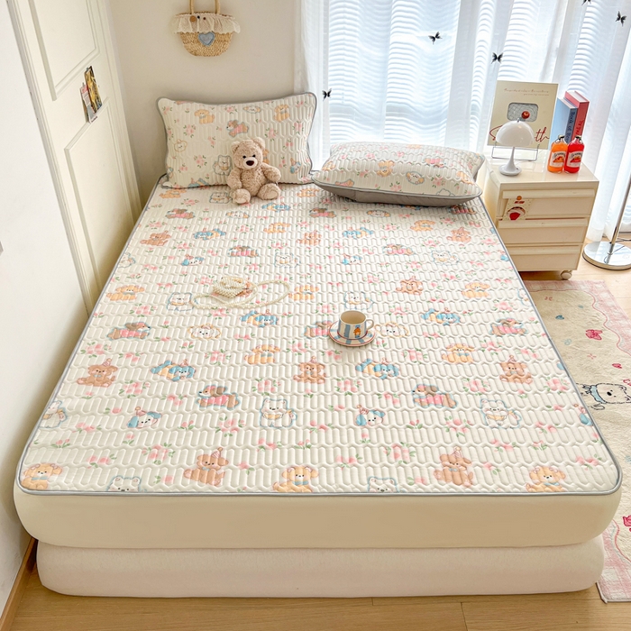 91家纺网 家纺一手货源 找家纺 柒月家居 2026新款小清新床笠款乳胶凉席床笠 床笠-碎花派对